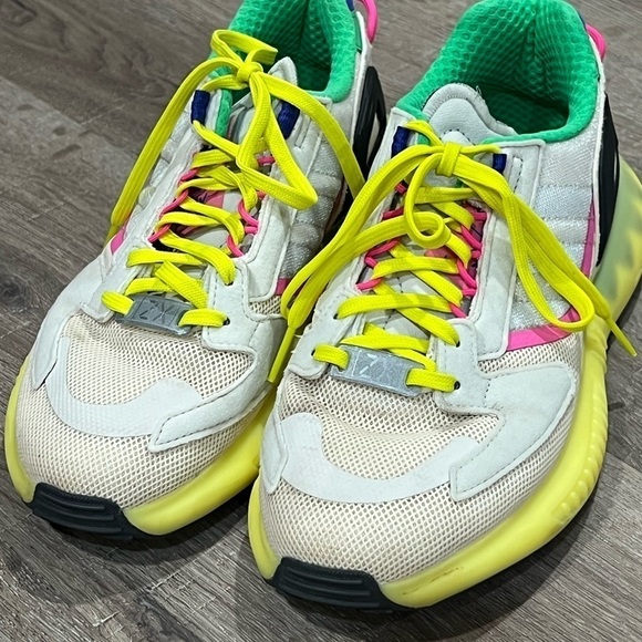 Women’s Size 6 Adidas ZX Ultraboost Yellow Pink Sneaker EUC Shoe - Picture 5 of 10
